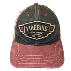 Legacy Trucker Hat Firebird Raceway Black Red Beige One Size Snapback Mesh